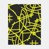 Polaire Minimalisme Abstrait Lignes jaunes Couverture noir (Devant)