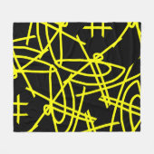 Polaire Minimalisme Abstrait Lignes jaunes Couverture noir (Devant (Horizontal))