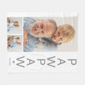 Polaire Moderne couverture avec 3 photos de Papy (Devant (Horizontal))