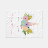 Polaire Monogramme rose licorne cadeau fille | Couverture (Devant (Horizontal))