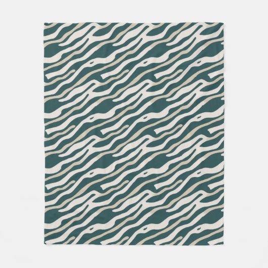 Polaire Motif Abstrait Wavy Lines - couverture Sherpa (Devant)