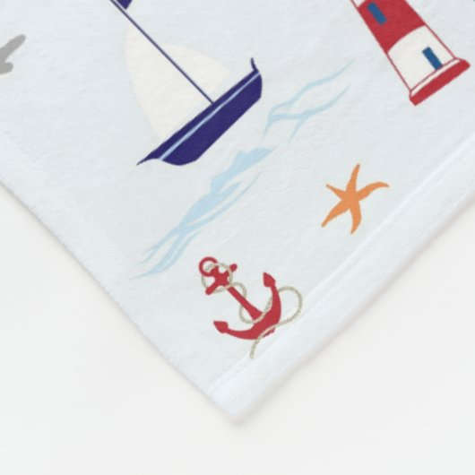 Polaire Motif nautique - Jeu de couverture (Coin)