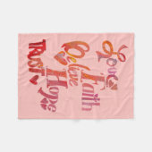 Polaire Mots D'Inspiration Rose Couverture Chemo (Devant (Horizontal))