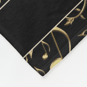 Polaire Noir et couverture de notes de musique d'or