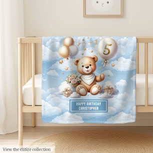 Polaire Nom personnalisé couverture d'ours en peluche pour