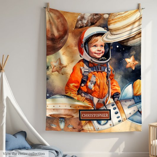 Polaire Nom Personnalisé Espace Couverture Astronaut Planè