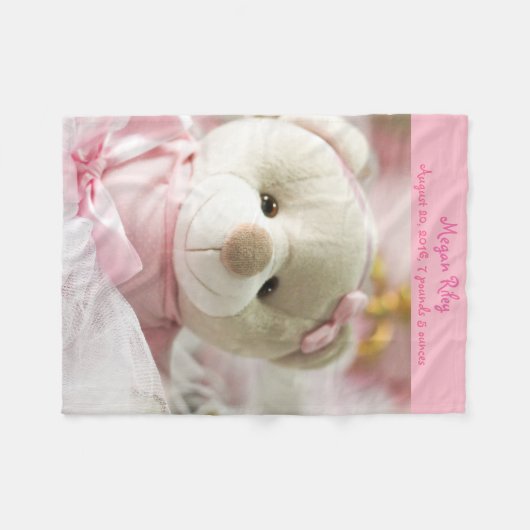 Polaire Ours de nounours rose de bébé de couverture (Devant (Horizontal))