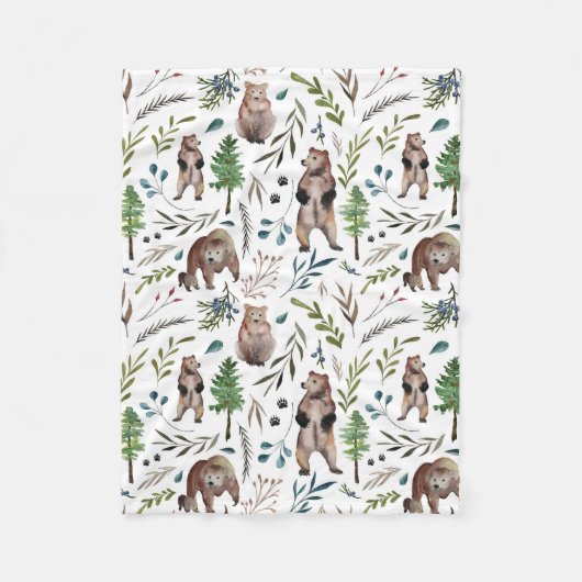 Polaire Ours, feuille, et couverture d'arbres (Devant)