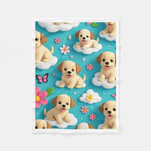 Polaire Pattes de chiot dans la couverture nuageuse (Devant)