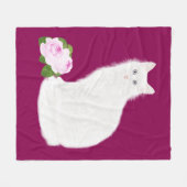 Polaire PetitRose "chat blanc", couverture d'ouatine (Devant (Horizontal))