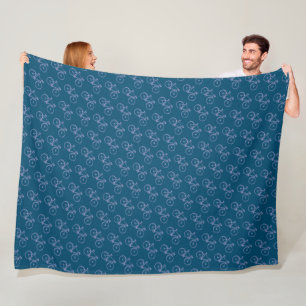 Polaire Petits vélos sur grande couverture bleue pour cycl