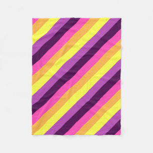 Polaire Pink violet rayures rétro Petite couverture en pol