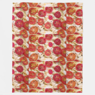 Polaire pizza végétalienne rouge blanc blanc couverture de