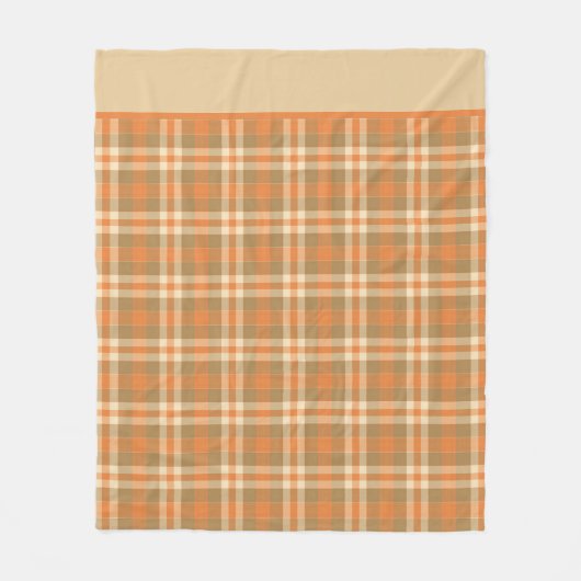 Polaire Plaid orange et beige couverture en molleton (Devant)