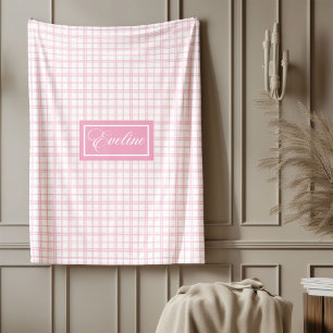 Polaire Plaid Rose Minimaliste Couverture Personnalisée Ar