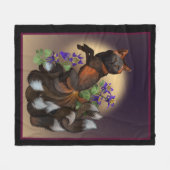 Polaire Plaque de couverture en molleton Fleurs de Kitsune (Devant (Horizontal))
