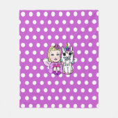 Polaire Polka violette Dot Unicorne et couverture de fée (Devant)
