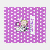Polaire Polka violette Dot Unicorne et couverture de fée (Devant (Horizontal))