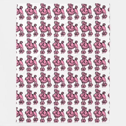 Polaire Poodle rose français couverture rétro cadeau (Devant)