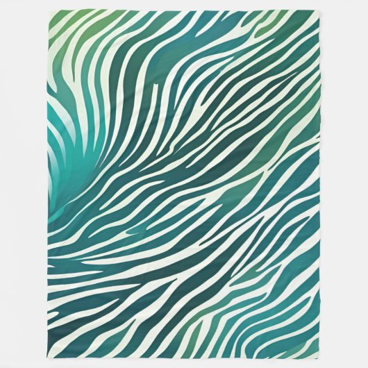 Polaire Poster de animal de couverture Turquoise vert Zebr (Devant)