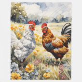 Polaire "Poulets en fleur : Enchanter la couverture en pol (Devant)