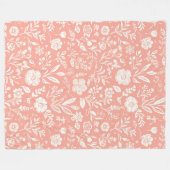 Polaire Prairie Florale Blanche sur Couverture en Molleton (Devant (Horizontal))
