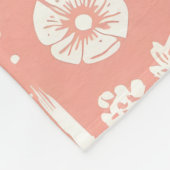 Polaire Prairie Florale Blanche sur Couverture en Molleton (Coin)