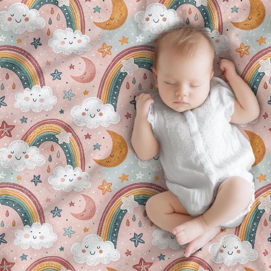 Polaire Première couverture de bébé Pastel Rainbows & Cudd