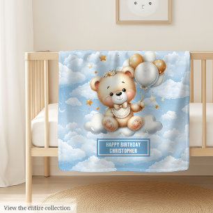 Polaire Première couverture en peluche d'anniversaire avec