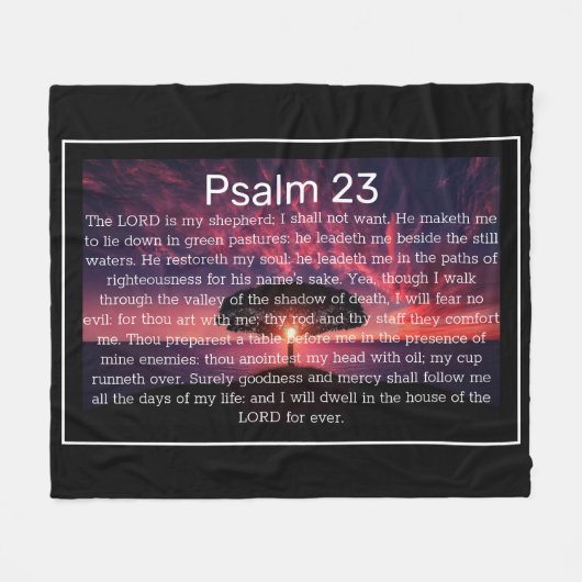 Polaire Psaume 23 couverture chrétienne KJV (Devant (Horizontal))