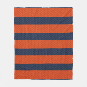 Polaire Rayures et couverture bleues et oranges de
