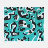 Polaire Rétro couverture d'ouatine de chat, blanc de noir (Devant (Horizontal))