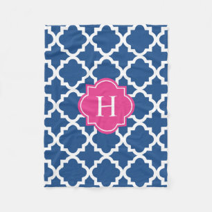 Polaire Roses indien et couverture d'ouatine du monogramme