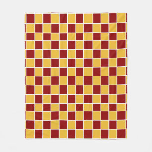 Polaire Rouge foncé et couverture Checkered d'ouatine d'o