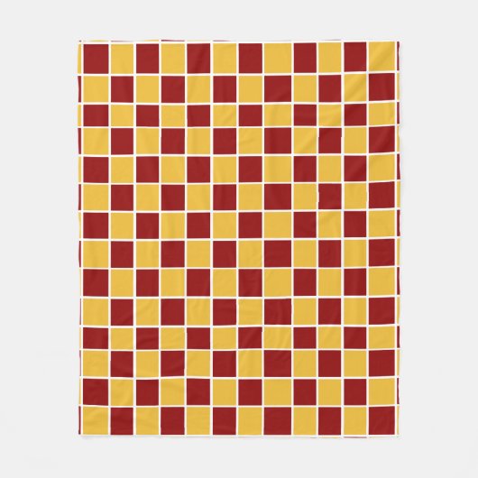 Polaire Rouge foncé et couverture Checkered d'ouatine d'or (Devant)