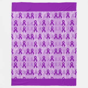 Polaire Rubans violets...Fibre couverture en molleton