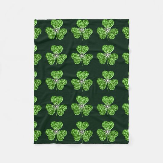 Polaire Shamrock parties scintillant Et Couverture Fleece  (Devant)