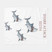 Polaire "SHARK ATTACK" couverture en toison & nom personna (Devant (Horizontal))