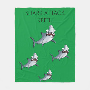 Polaire "SHARK ATTACK" couverture en toison & nom personna