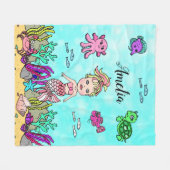 Polaire Sirène personnalisée sous couverture de mer (Devant (Horizontal))