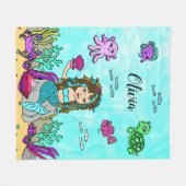 Polaire Sirène personnalisée sous couverture de mer (Devant (Horizontal))