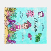 Polaire Sirène personnalisée sous couverture de mer (Devant (Horizontal))