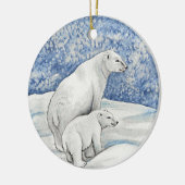 Polaire sneeuwBeren Keramisch Ornament (Links)