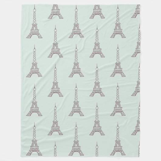 Polaire Soft Mint Tour Eiffel couverture cadeau (Devant)