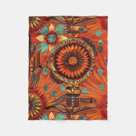 Polaire Soft Turquoise "Echos complexes" Couverture en pol (Devant)