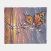 Polaire Squelette avec bouton ailes Design Couverture (Devant (Horizontal))