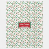 Polaire Sucres de canne de Noël classiques couverture aqua (Devant)