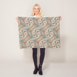 Polaire Swirling Hares Tesselation Brown couverture 6