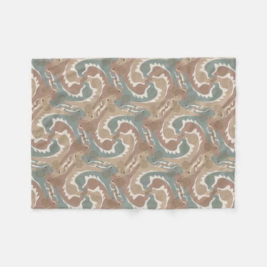 Polaire Swirling Hares Tesselation Brown couverture 6 (Devant (Horizontal))