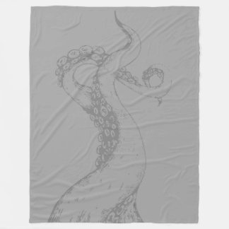 Polaire tentacules de pieuvre grises sur couverture grise